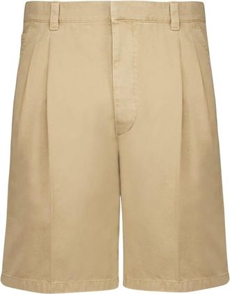 Prada Katoenen Bermuda Shorts Vintage Stijl - Heren - Korte Broeken - Beige - M - Katoen - Korte Broeken