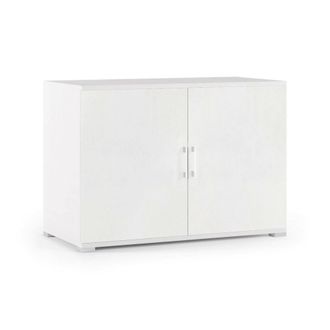Dmora Armario Multiusos Darc, Mueble Lineal De 2 Puertas Batientes Con Balda, Muebles De Entrada, Zapatero Moderno, 100% Made In Italy, 90x45h66 Cm, Blanco 