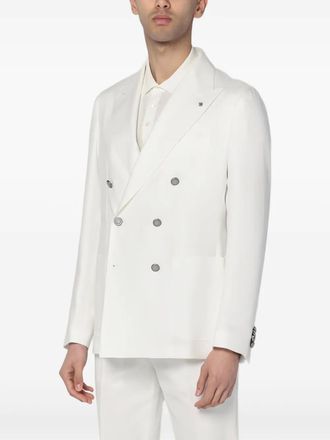 Tagliatore Montecarlo double-breasted suit - men - Linen/Flax - 46 - White