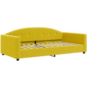 vidaXL Sof&aacute; Cama Sin Colch&oacute;n Terciopelo Amarillo 100x200 Cm Vidaxl