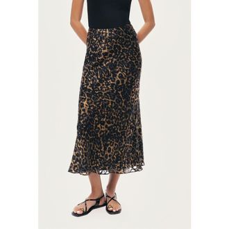 Nocturne Printed Leopard Midi Skirt in Multi-Colored at Nordstrom, Size X-Small Eu