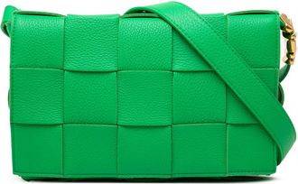 Bottega Veneta Pre-owned Bottega Veneta Grained Calfskin Intrecciato Cassette Crossbody Unisex DPINFDSDMZILLH0Y