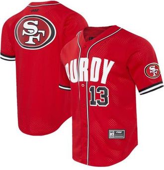 Pro Standard Mens Pro Standard Brock Purdy Scarlet San Francisco 49ers Mesh Button-Up Baseball Jersey at Nordstrom, Size X-Large