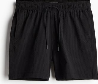 H&M Badeshorts aus Seersucker - Schwarz