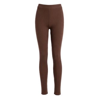 ADĀMO Andrea Adamo Broeken, Dames, Bruin, L, Polyester, Ribbed Knit Broeken