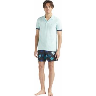 Vilebrequin Mens Solid Cotton Polo in Pacific at Nordstrom, Size Large