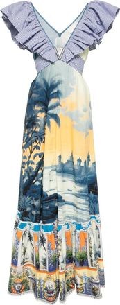 Camilla Abito con ruches sullo scollo - Blu