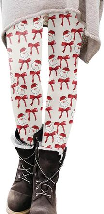 Generic Womens Christmas Novelty Print Legging Yoga Leggings Christmas Legging Snowflake Santa Reindeer Stretch Funny Yoga Pants Xmas Costume Ladies Winter Th