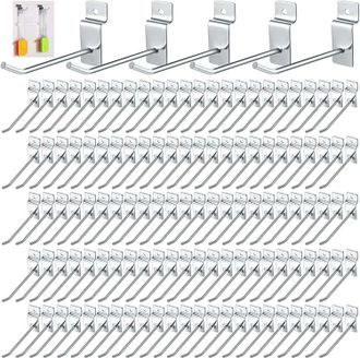 OEM Panel De Pared Con Listones, 100 Ganchos De 20 Cm Para Estanter&iacute;as De Tiendas, Supermercados Y Revestimientos De Estantes