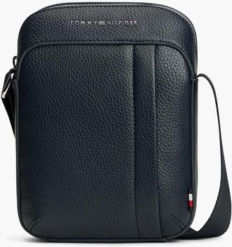 Tommy Hilfiger Mens Pebbled Mini Reporter Bag - Space Blue