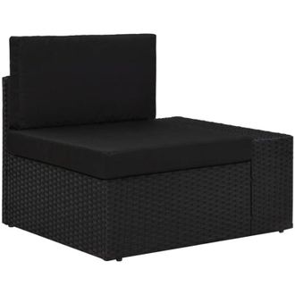 vidaXL Vidaxl - Divano ad Angolo Modulare Bracciolo Sinistro in Polyrattan Nero