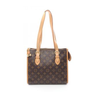 Louis Vuitton Brown Coated Canvas Leather Handbag Tote Bag (Pre-Owned)