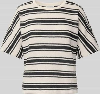 Christian Berg T-Shirt mit geripptem Rundhalsausschnitt in Black, Größe XXL