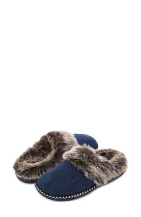 Floopi Indoor/Outdoor Faux Fur Lined Slipper in Navy at Nordstrom Rack, Size X-Large