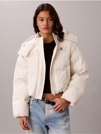 Calvin Klein Jeans Calvin Klein Womens Matte Convertible Down Puffer Jacket - White - XL