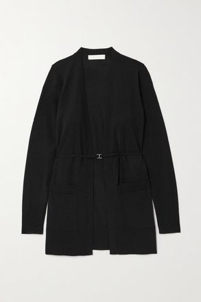 Chlo&eacute; Cardigan In Lana Con Cintura - Nero