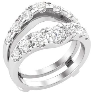 Pompeii3 2ct TW Diamond Wedding Guard Band Insert Engagement Ring 14k Gold Lab Grown