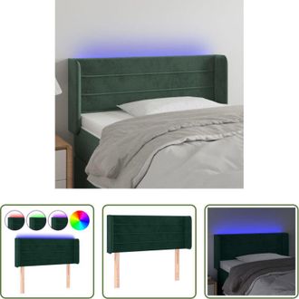vidaXL Velluto - Testiera a LED Verde Scuro 83x16x78/88 cm in Velluto