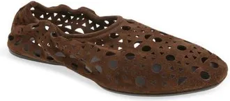 Alaia Neo Vienne Perforated Ballet Flat in Chocolat at Nordstrom, Size 42