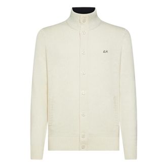 Sun 68 Cardigan Buttons Warm L/S - Knitwear - Hombre - Blanco - 2XL