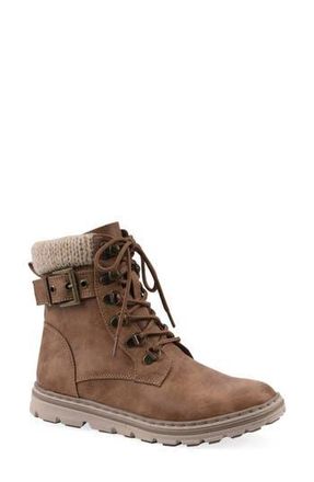 White Mountain Kimmie Knit Cuff Side Zip Boot in Tan Fabric at Nordstrom Rack, Size 11