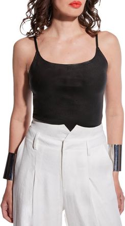 AS by DF Memphis Stretch Leather Camisole in Black at Nordstrom, Size Small