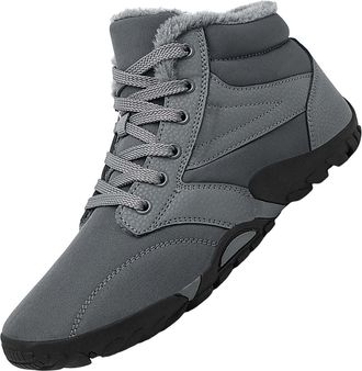 Generic Couple Boots Fashion Casual Sneakers Breathable Flat Casual Shoes Womens Boots Winter Padded Warm Mens Boots Winter Walking Shoes Men (Dark Gray, 7.5)