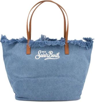 MC2 Saint Barth Denim Blue Fringe Shoulder Bag