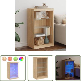 vidaXL Credenza moderna - Credenza con Luci LED Rovere Sonoma 60,5x37x100 cm