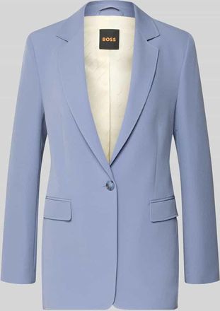 Boss Orange by Hugo Boss BOSS Orange Taillierter Longblazer mit Reverskragen Modell JABLA3 in Rauchblau, Gr&ouml;&szlig;e 38
