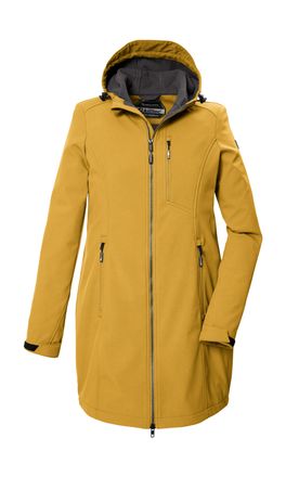 Killtec Softshellparka KILLTEC KOS 370 WMN SFTSHLL PRK, Damen, Gr. 40, gelb (dunkelgelb), Oberstoff: Oberseite: 90% Polyester, 10% Elasthan, R&uuml;ckseite: 100% P
