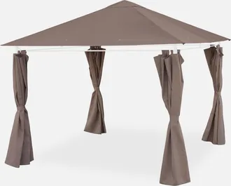Sweeek Lona De Techo + Cortinas Para Pergola Elusa 3x3m