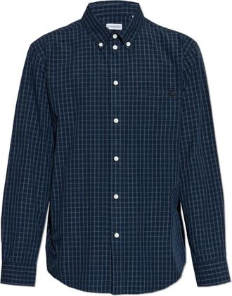 Burberry Geruit katoenen overhemd - Heren - Casual Overhemden - Blauw - XS - Katoen - Overhemden