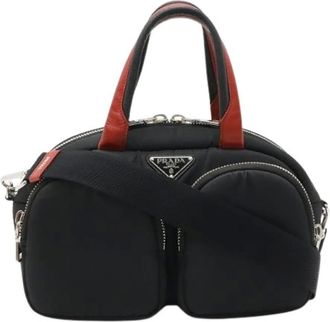 Prada Pre-owned Cross Body Bags, male, Black, Size: ONE SIZE Pre-owned Nylon 2way Bag