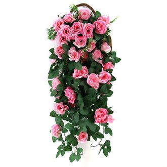 OEM Guirnalda Colgante De Rosas Artificiales - Guirnalda Floral Para Pared - Decoraci&oacute;n Artificial De Orqu&iacute;deas - 2 Unidades