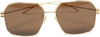 Bottega Veneta Zonnebril met geometrisch montuur - Goud