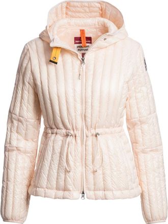 Parajumpers Womens Kun Blush White Hooded Down Jacket - Pink Nylon - Size Small