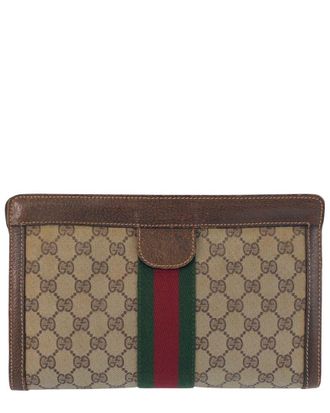 Gucci Vintage Gg Supreme Clutch (Authentic Pre-Loved)