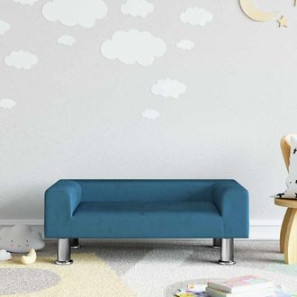 vidaXL Sof&aacute; Para Ni&ntilde;os De Terciopelo Azul 70x45x26,5 Cm Vidaxl