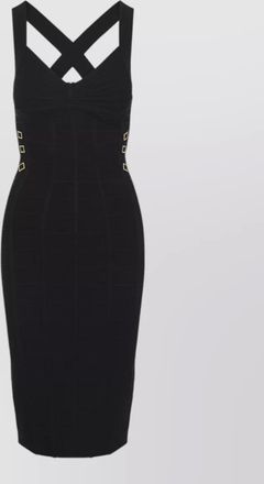 Elisabetta Franchi shaping knit midi dress crossed straps