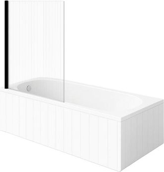 Villeroy & Boch Ba&ntilde;era Villeroy & Boch O.novo 170 X 75 Cm Blanca Con Brazo Derecho + Mampara De Ba&ntilde;o Aurys Raywall Negra Mate Con Brazo Izquierdo