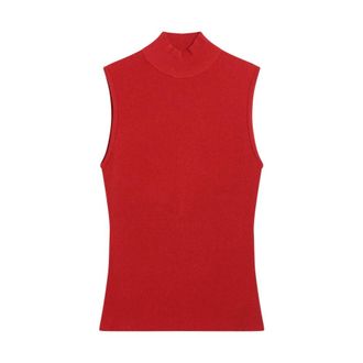 Loewe Sleeveless Tops, female, Red, Size: S Sleeveless Top in Viscose Blend