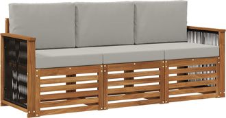 vidaXL Juegos De Sof&aacute;s 3 Uds. Madera De Acacia S&oacute;lida Vidaxl