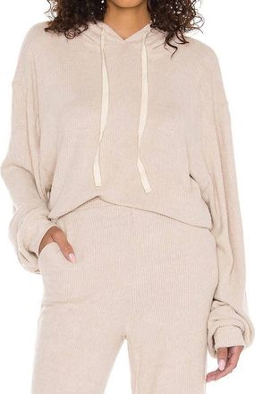LBLC The Label Charlie Cozy Ribbed Hoodie In Oatmeal
