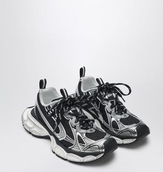 Balenciaga 3 Xl Sneakers In Black And Silver With Glitter