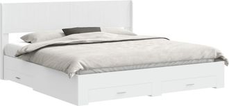 vidaXL Estructura De Cama Con Almacenamiento Y Cabecero Blanco Vidaxl