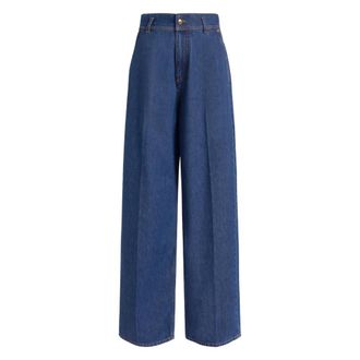 Alberta Ferretti Wide Jeans, female, Blue, 2XS, Trousers