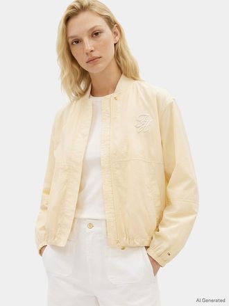 Tommy Hilfiger Womens Water-Repellent Oversized Bomber Jacket - Beige - XL