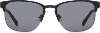 Fossil 56mm Rectangular Sunglasses in Matte Black/Grey at Nordstrom