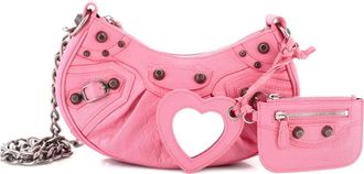 Balenciaga Le Cagole Giant Studs Chain Shoulder Bag Leather XS hobo bag - Rosa